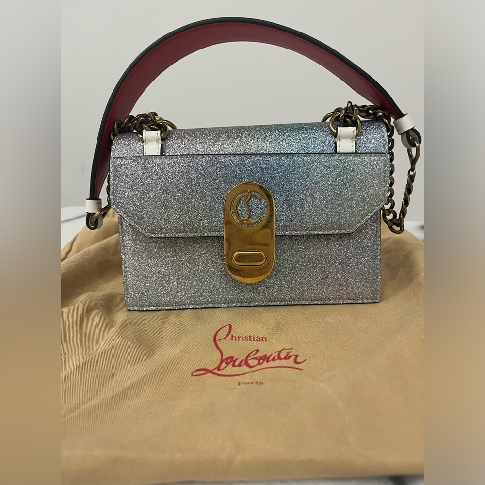 Authentic Christian Louboutin Elisa Mini Glitter Shoulder Bag